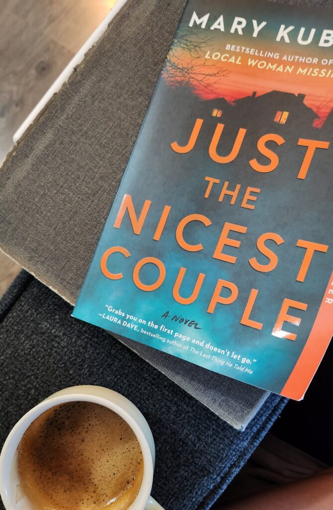 just the nicest couple cover with a cup of coffee